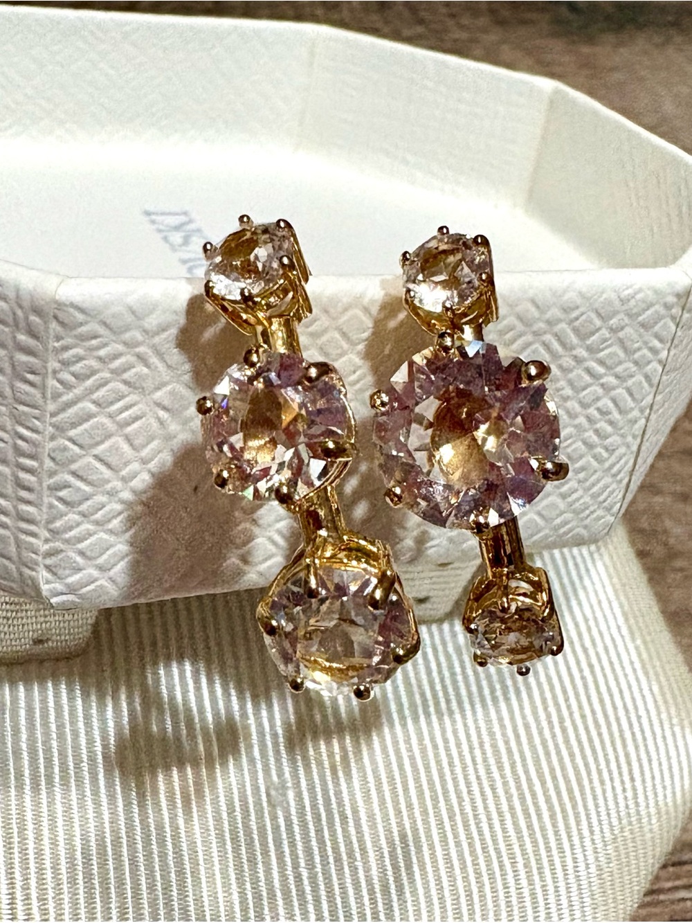 Swarovski gold asymmetrical earrings